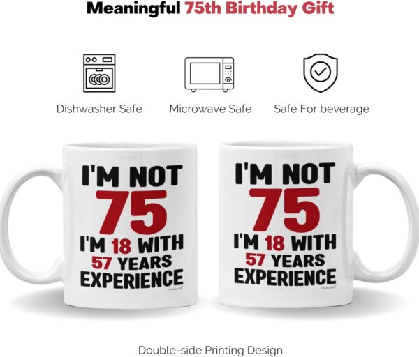 75th Birthday Coffee Mug - 75th Birthday Gifts for Men and Women - Vintage 1949, Best Gifts for Her, Him, Mom, Dad, Grandma, Grandpa - 75 Year Old Man or Woman, 75th Bday Presents Ideas 11oz Cup - Image 4