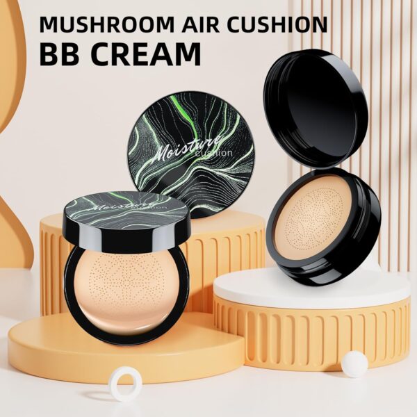 Mushroom Head Air Cushion CC Cream - BB Cream Foundation Makeup Moisturizing Concealer Long-Lasting, Cushion Foundation Full Coverage Self Adjusting for Mature Skin & All Skin Types (Buff Beige) - Image 9