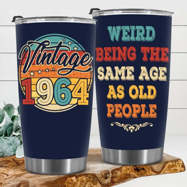 60th Birthday Gifts For Men Women - 1964 Birthday Gifts For Men Women - 60th Tumbler - Gifts For Men Women Turning 60-60 Year Old Gifts For Man, Woman, Mom, Dad, Wife, Husband Tumbler 20OZ - Image 7