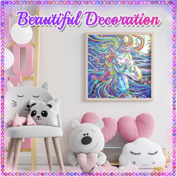 Diamond Painting Horse Gifts for Girls Boys Women Teenage: 5d Crystal Gem Arts and Crafts for Kids Girls Boys Ages 8-12, Diamond Painting Boys Girls Toys 8-10 10-12 Years Old Birthday Moving Gift - Image 5