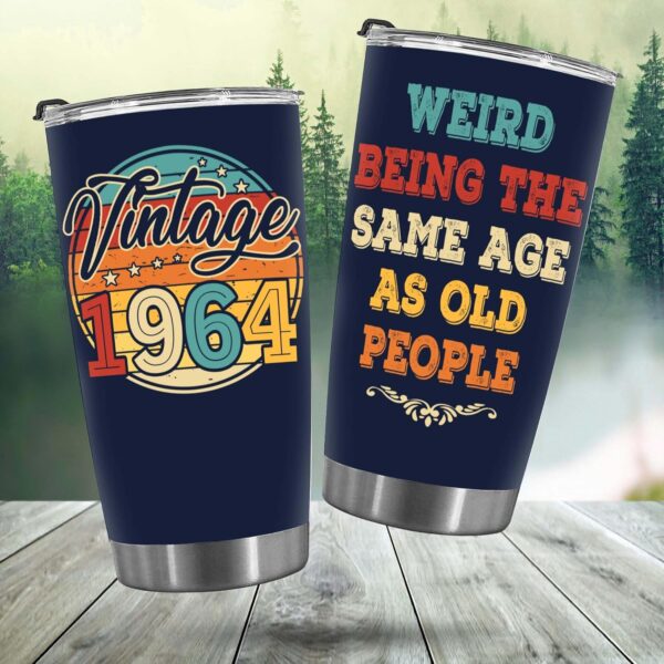 60th Birthday Gifts For Men Women - 1964 Birthday Gifts For Men Women - 60th Tumbler - Gifts For Men Women Turning 60-60 Year Old Gifts For Man, Woman, Mom, Dad, Wife, Husband Tumbler 20OZ - Image 3