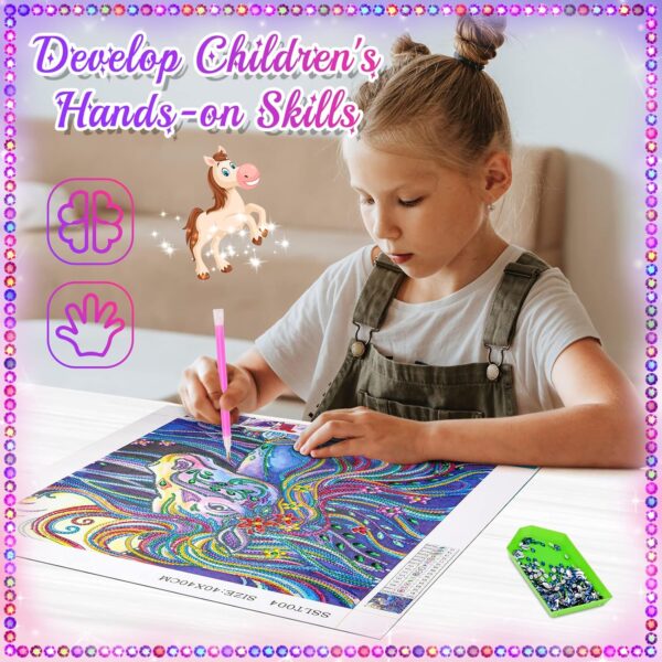 Diamond Painting Horse Gifts for Girls Boys Women Teenage: 5d Crystal Gem Arts and Crafts for Kids Girls Boys Ages 8-12, Diamond Painting Boys Girls Toys 8-10 10-12 Years Old Birthday Moving Gift - Image 3