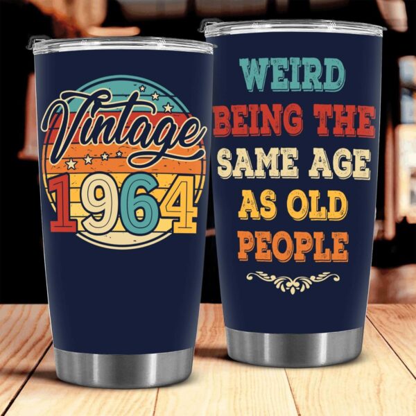 60th Birthday Gifts For Men Women - 1964 Birthday Gifts For Men Women - 60th Tumbler - Gifts For Men Women Turning 60-60 Year Old Gifts For Man, Woman, Mom, Dad, Wife, Husband Tumbler 20OZ - Image 6