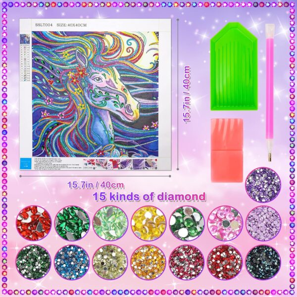 Diamond Painting Horse Gifts for Girls Boys Women Teenage: 5d Crystal Gem Arts and Crafts for Kids Girls Boys Ages 8-12, Diamond Painting Boys Girls Toys 8-10 10-12 Years Old Birthday Moving Gift - Image 8