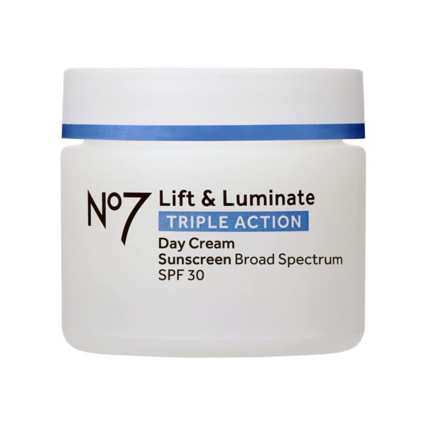 No7 Lift & Luminate Triple Action Day Cream - Anti-Aging Face Cream SPF 30, Hyaluronic Acid & Vitamin C - Visibly Firms Skin for Healthy Looking Radiance - Suitable for Sensitive Skin (1.69 Fl Oz) - Image 2