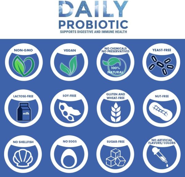 Daily Adults’ Probiotic, 60 Pearls- Vegan Supplement w/ 6 Billion CFU - Supports Digestive Health -Delivers 15x More Good Micro-Organism- Relieves Gas, Bloated Stomach & Acid Reflux - Image 5