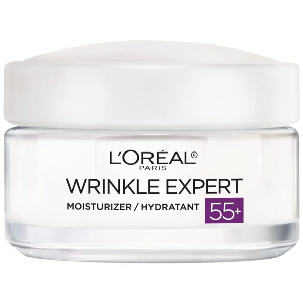 L'Oreal Paris Wrinkle Expert 55+ Anti-Aging Face Moisturizer with Calcium, Non-Greasy, Suitable for Sensitive Skin 1.7 fl. oz - Image 2