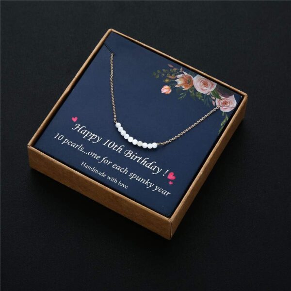 Turandoss 10 Year Old Women Gifts for Birthday - Delicate Pearl Necklace Happy Birthday Gifts for 10 Year Old Women Gifts Ideas for Niece Necklace Birthday Gifts Age 8-10 - Image 5