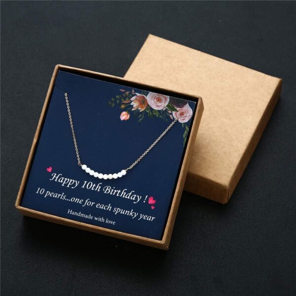 Turandoss 10 Year Old Women Gifts for Birthday - Delicate Pearl Necklace Happy Birthday Gifts for 10 Year Old Women Gifts Ideas for Niece Necklace Birthday Gifts Age 8-10 - Image 6