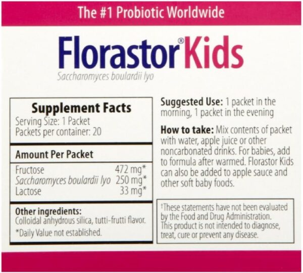 Biocodex Florastor Kids Probiotic Sachets, 20 Count - Image 3