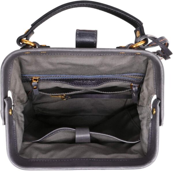 Genuine Leather Pamela Backpack (Grey) - Image 6