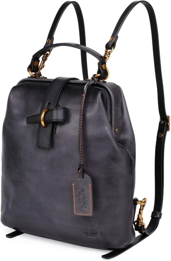 Genuine Leather Pamela Backpack (Grey) - Image 3