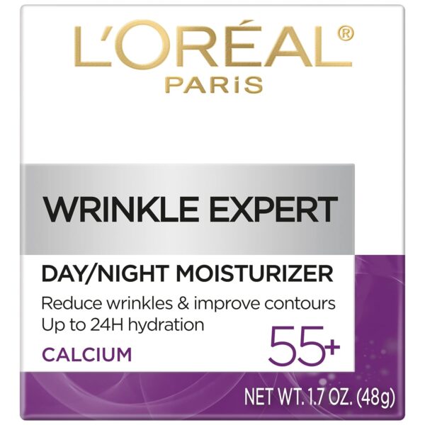 L'Oreal Paris Wrinkle Expert 55+ Anti-Aging Face Moisturizer with Calcium, Non-Greasy, Suitable for Sensitive Skin 1.7 fl. oz - Image 4