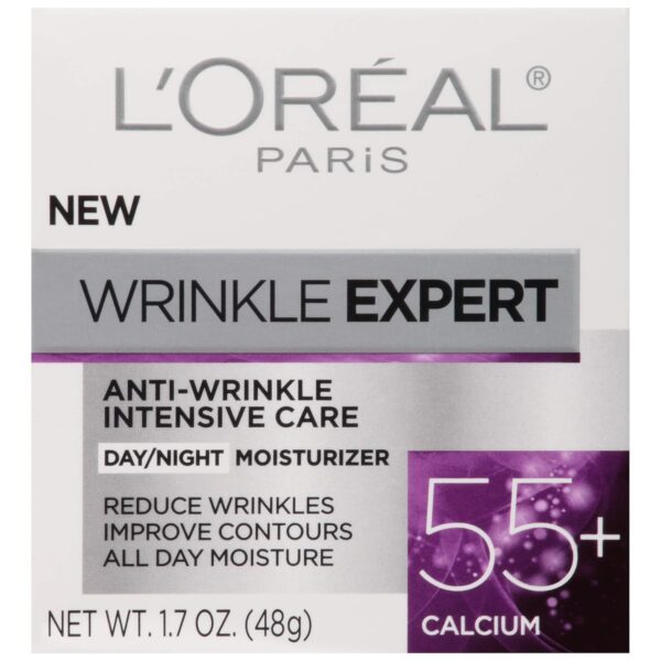 L'Oreal Paris Wrinkle Expert 55+ Anti-Aging Face Moisturizer with Calcium, Non-Greasy, Suitable for Sensitive Skin 1.7 fl. oz - Image 3