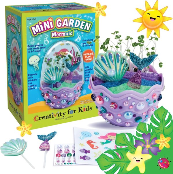 Creativity for Kids Mini Garden Mermaid Terrarium Kit - Crafts and Gifts for Girls Ages 6-8+, Stocking Stuffers - Image 2