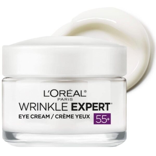 L'Oreal Paris Wrinkle Expert 55+ Anti-Wrinkle Eye Cream with Calcium, Reduce Crow's feet, 0.5 Oz - Image 2