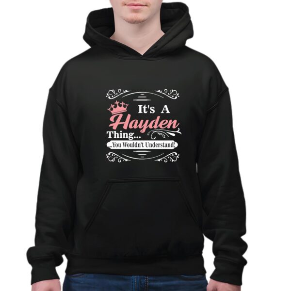 Hayden Gift Show Your Lifestyle Style to Friends Trendy for Every Age Group Black and Muticolor Unisex Hoodie - Image 2