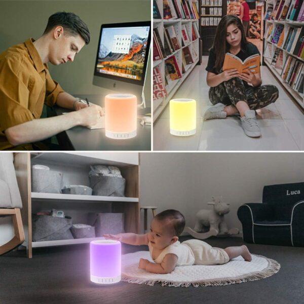 Elecstars Touch Bedside Lamp - with Bluetooth Speaker, Dimmable Color Night Light, Outdoor Table Lamp with Smart Touch Control, Best Gift for Men Women Teens Kids Children Sleeping Aid - Image 7