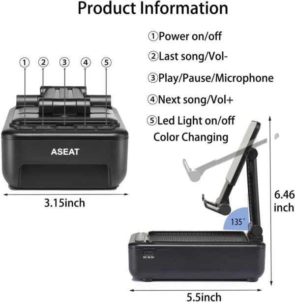 Gifts for Men Him, Cell Phone Stand with Bluetooth Speaker&Led Color Changing Light, Unique Gifts for Women Dad Her Husband, Birthday Gifts for Men - Image 6