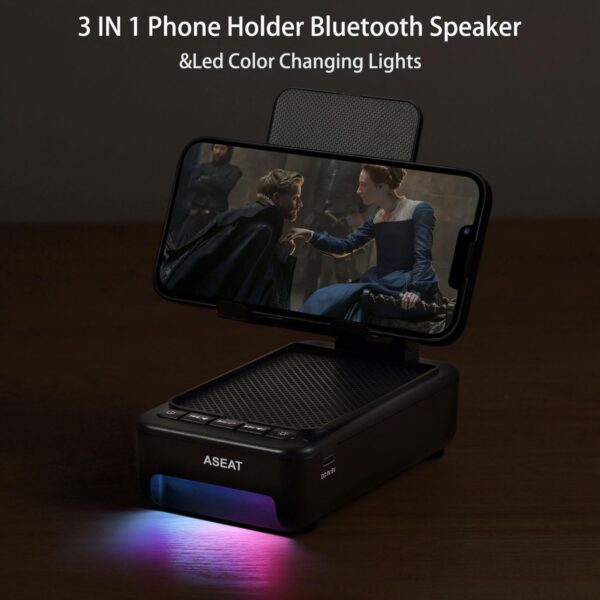 Gifts for Men Him, Cell Phone Stand with Bluetooth Speaker&Led Color Changing Light, Unique Gifts for Women Dad Her Husband, Birthday Gifts for Men - Image 3