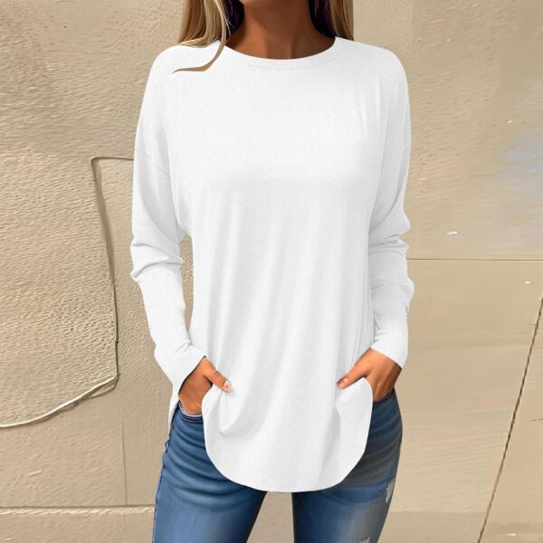 Womens Sweatshirts Trendy Crochet Long Sleeve Top White Oversized Shirt Sexy Blouses for Women Womens Bodysuit Blouse - Image 3