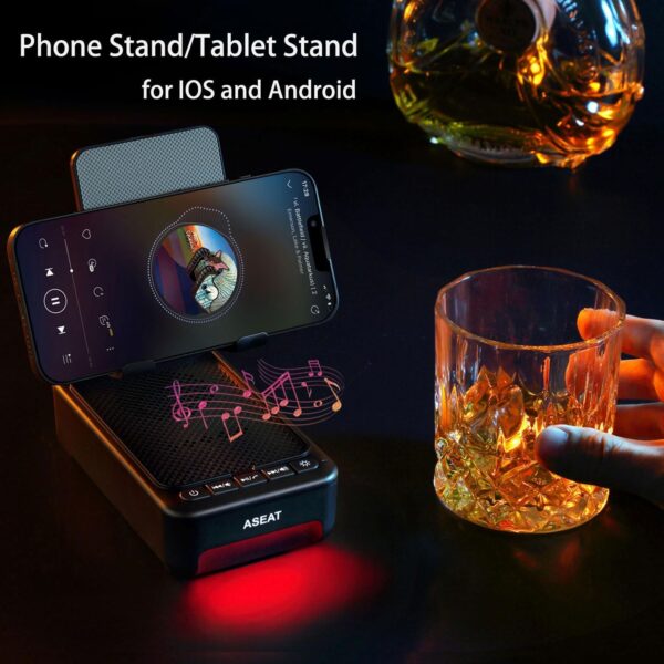 Gifts for Men Him, Cell Phone Stand with Bluetooth Speaker&Led Color Changing Light, Unique Gifts for Women Dad Her Husband, Birthday Gifts for Men - Image 4