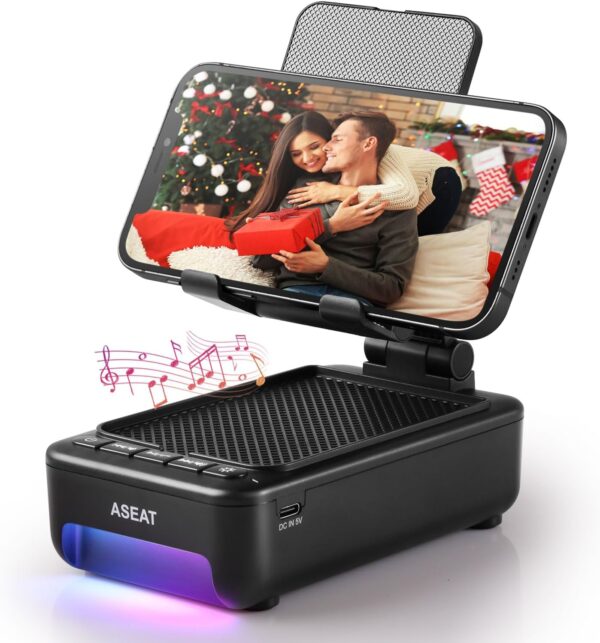 Gifts for Men Him, Cell Phone Stand with Bluetooth Speaker&Led Color Changing Light, Unique Gifts for Women Dad Her Husband, Birthday Gifts for Men - Image 2