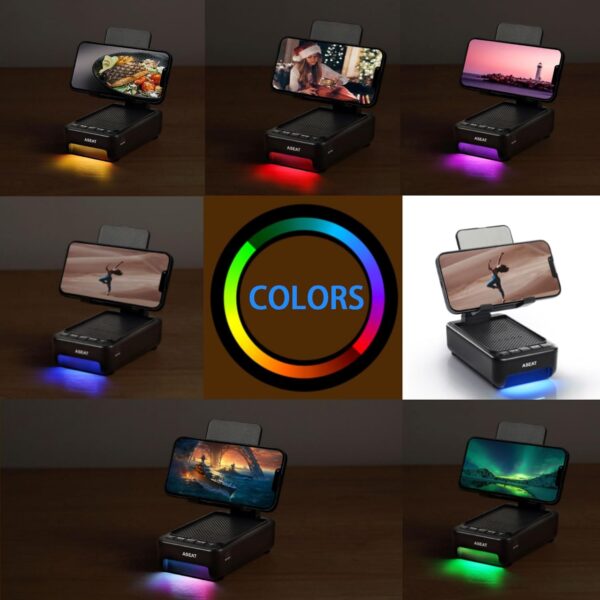 Gifts for Men Him, Cell Phone Stand with Bluetooth Speaker&Led Color Changing Light, Unique Gifts for Women Dad Her Husband, Birthday Gifts for Men - Image 8