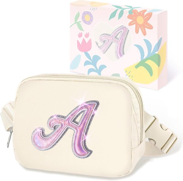 COSHAYSOO Ivory Belt Bag Fanny Packs Crossbody Purse Initial Letter Birthday Christmas Gifts for Women Mom College Teen Girls Age 8 9 10 11 12 13 14 15 16 17 18 19 20 21st Year Old Cute Cool A - Image 2