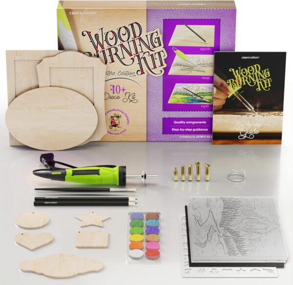 Craft Culture Beginners Wood Burning Kit for Kids and Teenage Boys & Girls Cool Gifts for Boy or Girl Craft Projects Gift Idea for Older Children Teen Woodburning DIY Hobby Kits Art Crafts Activities - Image 9