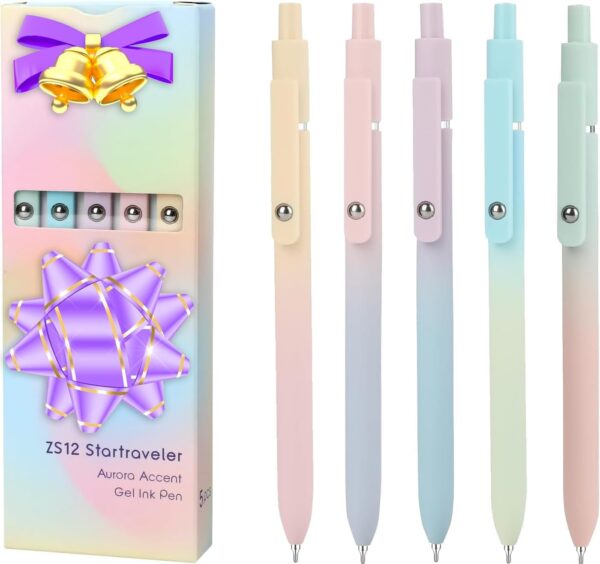 Teen Easter Basket Stuffers, Birthday Gifts for Women, Preppy Stuff, Teen Girl Gifts Trendy Stuff, Aesthetic Pens for Journaling, Cool Stuff, Gifts for 8 9 10 11 12 13 14 Year Old Girl(5 Pcs Gradient) - Image 2