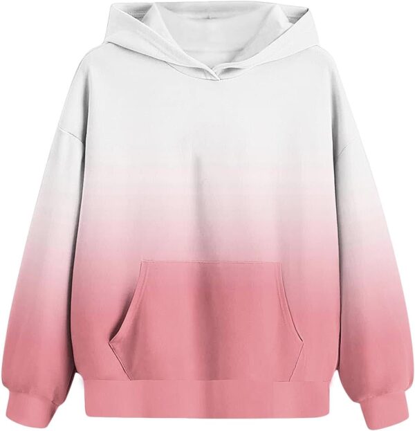 Girls Cute Hoodies Oversized Long Sleeve Gradient Neon Sweatshirts Tween Clothes Tie Dye Tops With Pockets 2-14 Years - Image 3