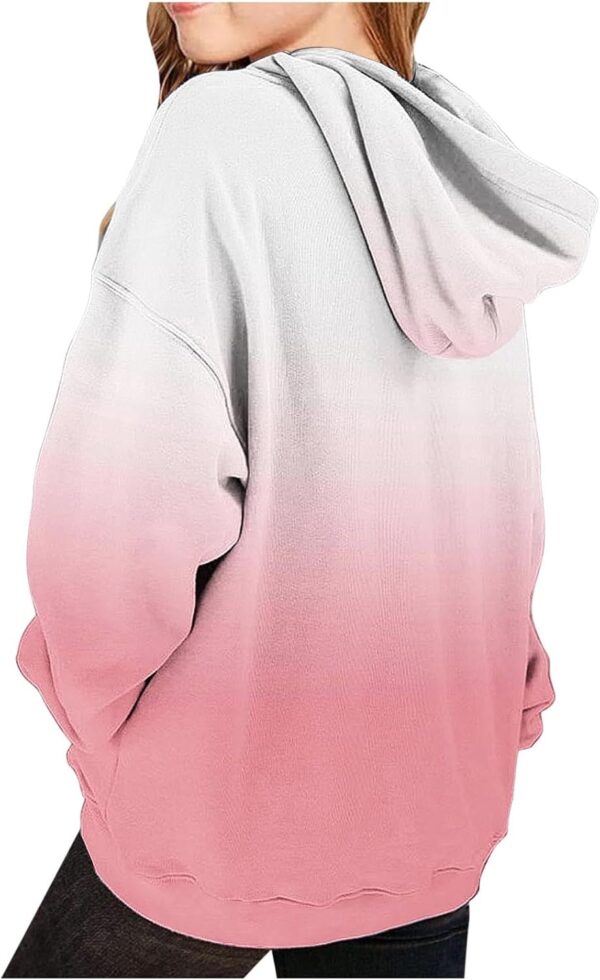 Girls Cute Hoodies Oversized Long Sleeve Gradient Neon Sweatshirts Tween Clothes Tie Dye Tops With Pockets 2-14 Years - Image 5