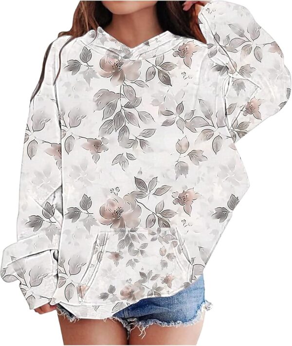 Sweatshirts For Girls Graphic With Pockets Cute Clothes For Teen Girls Oversized Long Sleeves Tween Sweatshirt Hoodie - Image 2