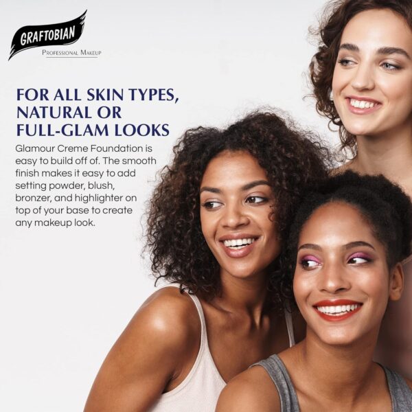 Graftobian HD Glamour Crème Foundation 1/2oz, Weightless Full Coverage Makeup, 65 Inclusive Shades, For All Skin Types, Natural or Full-Glam Looks, For Professionals and Beginners, Leading Lady - Image 4