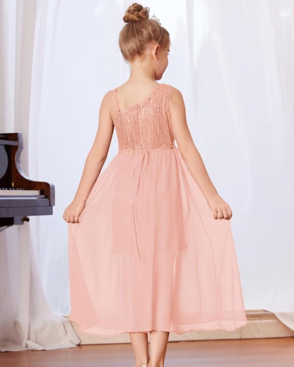 GRACE KARIN Girls Sequin Dress One Shoulder Birthday Party Prom Dresses 6-14Y - Image 4