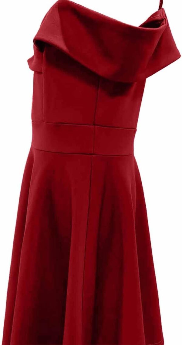 Girls Elegant Princess Cold Shoulder Fold Pleated High Waist Flared A Line Party Dresses,8-14 Years - Image 7