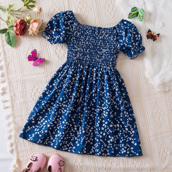 NNJXD Little Girl Floral Dress Princess Girls Casaul Printed A-line Sundress - Image 3