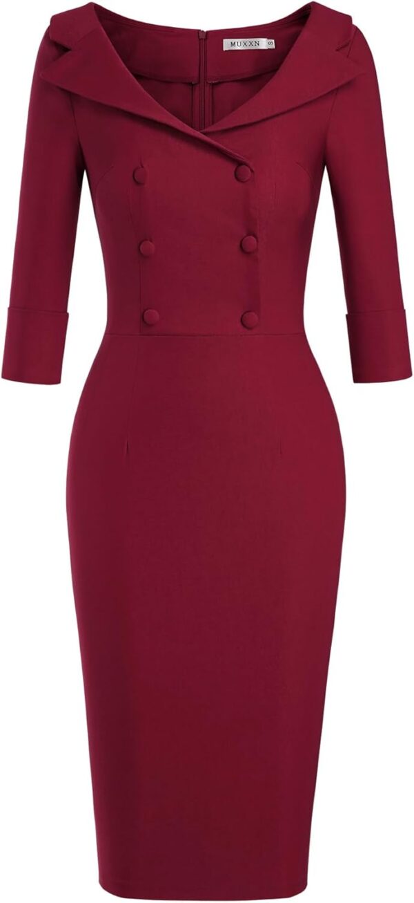 MUXXN Women's Classic Vintage Sweetheart Neckline Cocktail Prom Tea Dress - Image 2