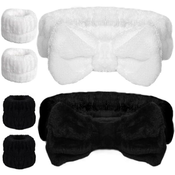 WSYUB Spa Wristbands and Headband Set for Face Washing, Self Care Gifts for Women & Teen Girls - Image 2