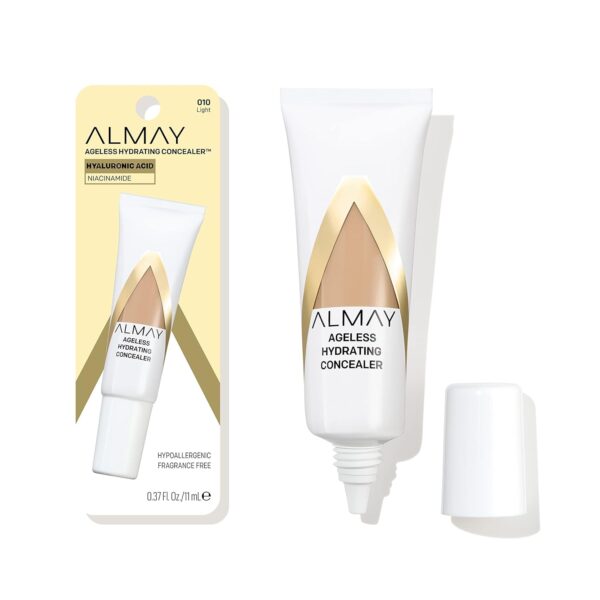 Almay Anti-Aging Concealer, Face Makeup with Hyaluronic Acid, Niacinamide, Vitamin C & E, Hypoallergenic-Fragrance Free, 010 Light, 0.37 Fl Oz (Pack of 1) - Image 2