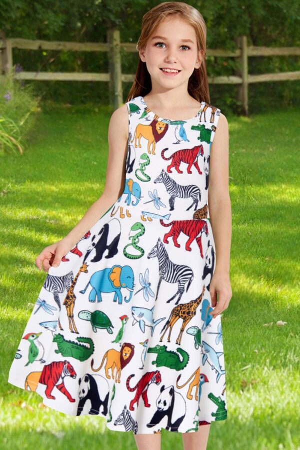 RAISEVERN Girls Dresses Sleeveless Summer Casual Swing Sundress for 4-15 Years - Image 5