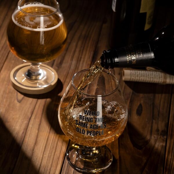 Gifts for Men Women,Weird Being The Same Age As Old People Beer Wine Glass Funny Gag Gifts Ideas for Dad Mom Grandpa Grandma Husband Wife Uncle,40th 50th 60th Birthday Gifts - Image 4