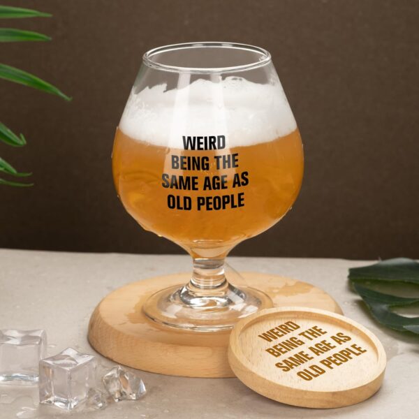Gifts for Men Women,Weird Being The Same Age As Old People Beer Wine Glass Funny Gag Gifts Ideas for Dad Mom Grandpa Grandma Husband Wife Uncle,40th 50th 60th Birthday Gifts - Image 6