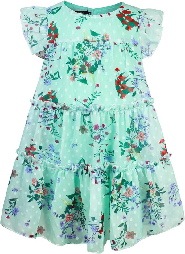AGQT Toddler Girls Ruffle Dress Sleeveless Flower Girls Swiss Dots Flowy Pleated Party Dress Easter Dresses Size 1-6T - Image 2