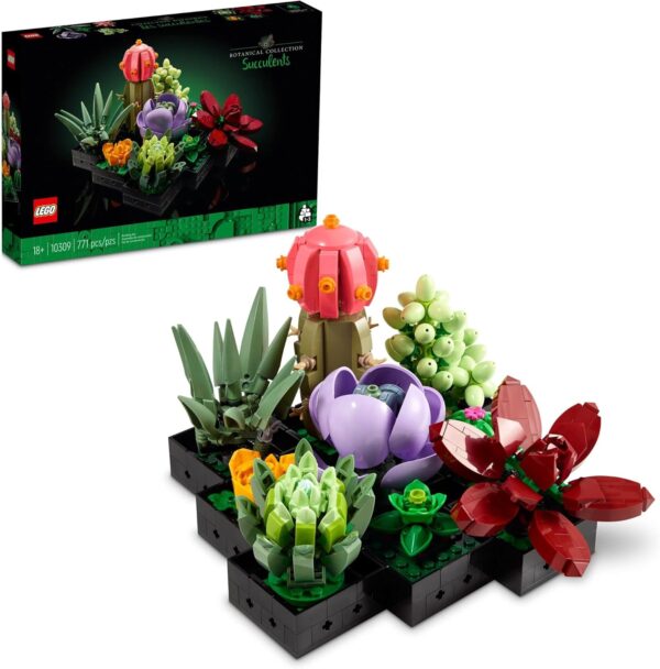 LEGO Botanicals Succulents - Gift for Mother's Day - Artificial Indoor Plant Building Set for Home, Kitchen, Desk Decor Adults Ages 18+ - 10309 - Image 2