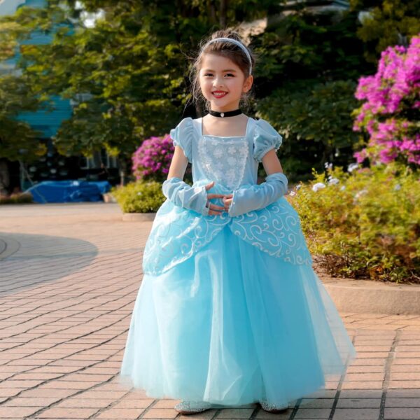 Princess Belle Dress up Halloween Fairy Costume for Toddler Girls, Special Occasion Dresses Birthday Party, Yellow - Image 5