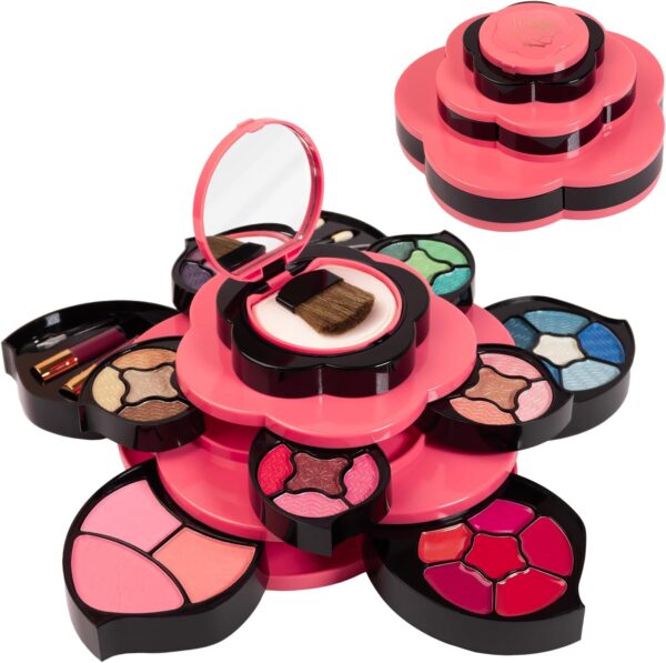 Toysical Makeup Kit for Teens - Flower Palette Gift Set for Teen Girls and Women - Makeup for Girls 10-12 - Petals Expand to 3 Tiers - Variety Shade Array - Full Starter Kit for Beginners - Image 2