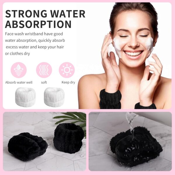 WSYUB Spa Wristbands and Headband Set for Face Washing, Self Care Gifts for Women & Teen Girls - Image 4