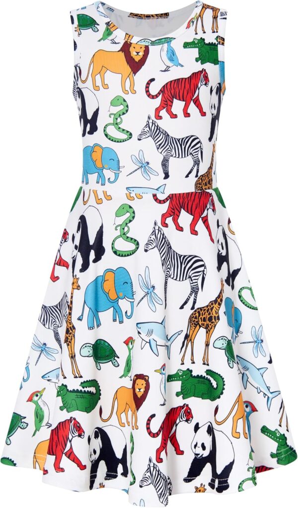 RAISEVERN Girls Dresses Sleeveless Summer Casual Swing Sundress for 4-15 Years - Image 2